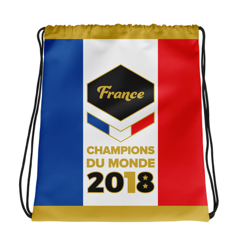 Champions Du Monde Tricolor France Drawstring Bag
