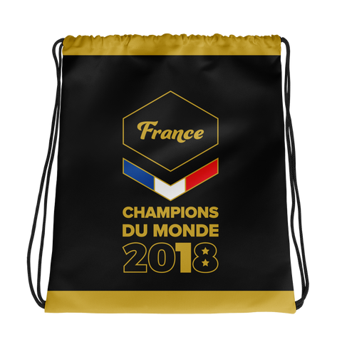 Champion Du Monde France Black Drawstring Bag