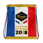 Champions Du Monde Tricolor France Drawstring Bag